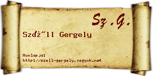 Széll Gergely névjegykártya